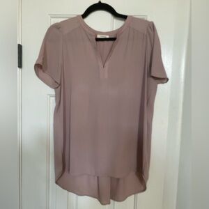 Pleione Soft Pink Short Sleeve Blouse XS